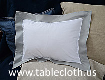 Baby Hemstitch Pillow Sham 12x17. White with Gray Color border